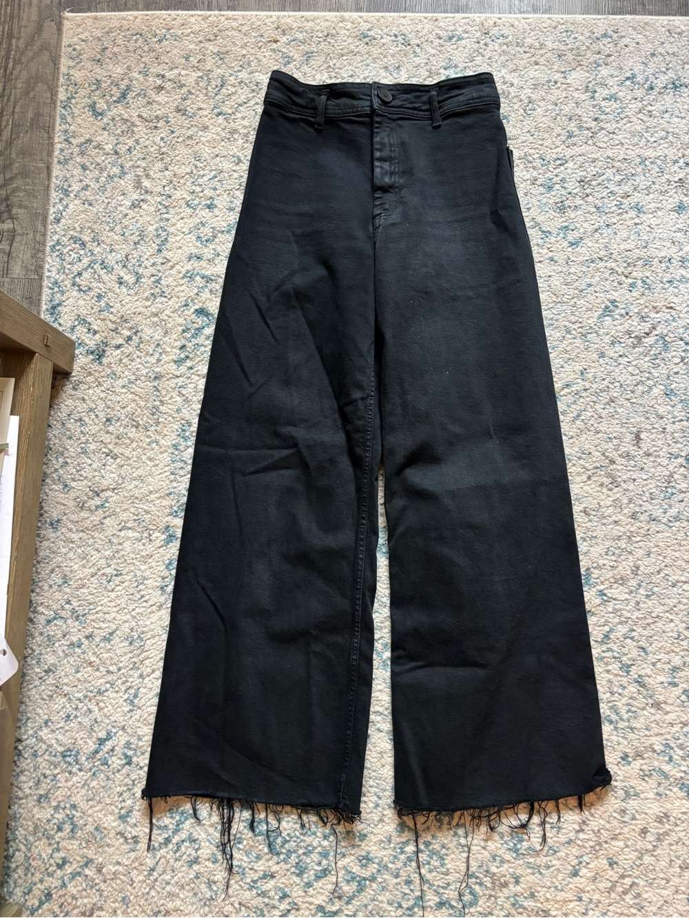 Black High Waisted Zara Wide Leg Jeans
